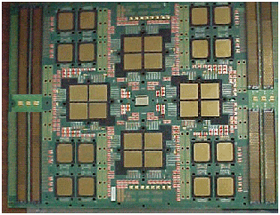 32-way POWER4 node board showing 4 MCM and L3 Cache Chips