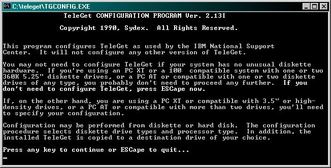 Configuring TeleGet