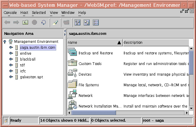 Image of Web-based System Manager console