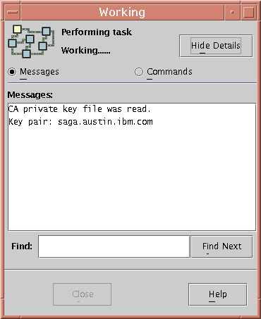 Example the Working dialog